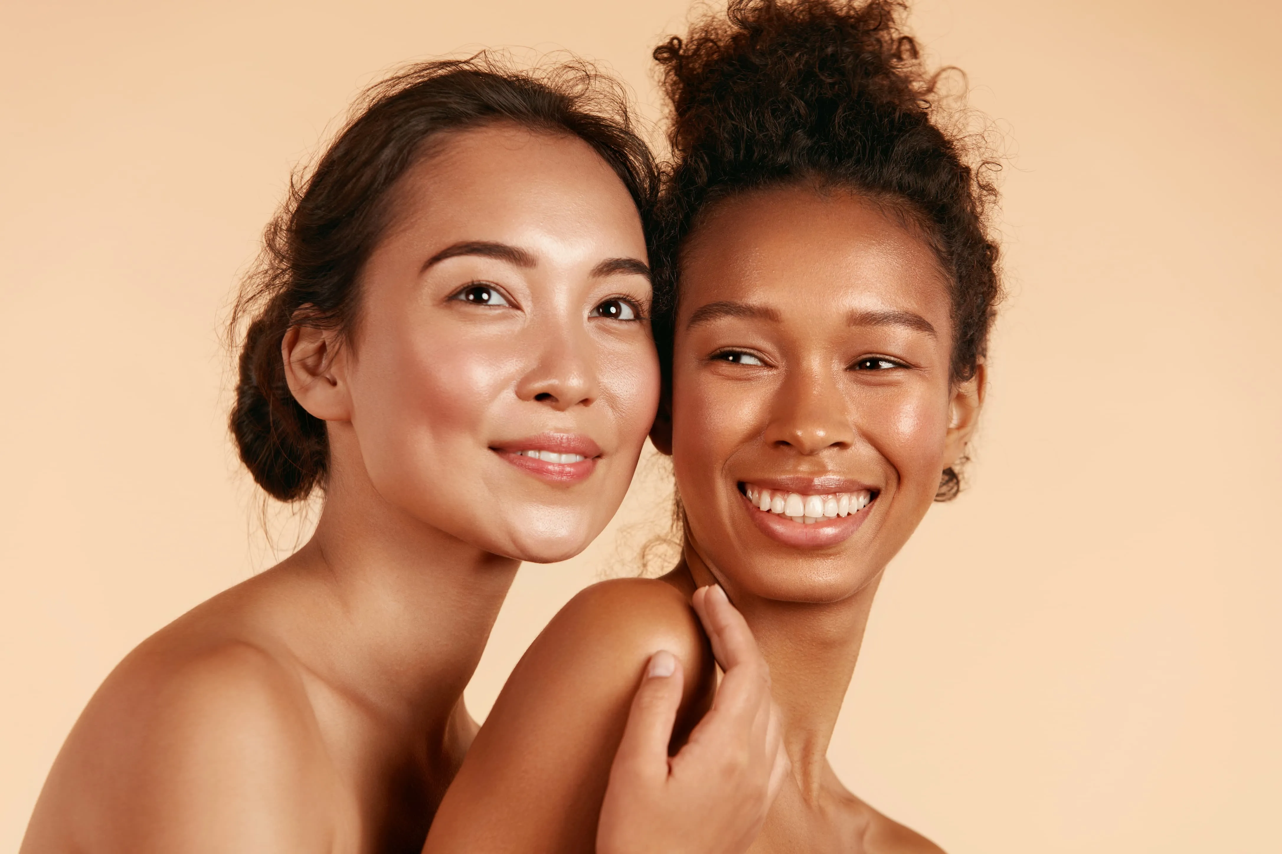 two women with smooth skin